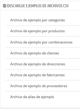 archivos importación CSV