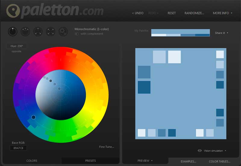 Herramienta online para crear tu paleta de colores